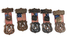 Lot of 5 Antique Jr OUAM Junior Order United American Mechanics Ribbon Medals picture