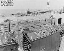 PORT CHICAGO EXPLOSION SHOCKWAVE DAMAGE BOXCAR REVETMENT 1944 8X10 PHOTO picture