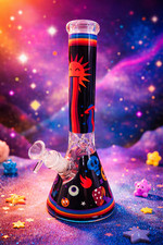 11 inch Heavy Glass Bong Water Pipe Smoking Bong Beaker + 14mm Bowl hookah USA picture