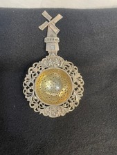 VTG SILVERPLATE WINDMILL TEA STRAINER Spinning Rotor Blades picture