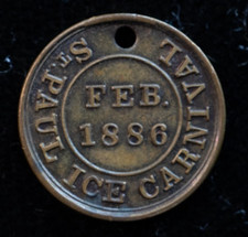 Vintage 1886 Saint Paul Ice Carnival Minnesota 1st Winter Carnival Pin Pendant picture