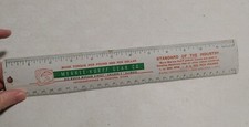 Vintage 1957 Merkle-Korff Gear Co Chicago Advertising Metal Ruler picture