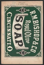 Cincinnati OH 1872 R.M. Bishop Royal Olive Soap Trademark Registration picture