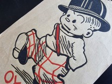 1930s antique CARTOON CHARACTER KAYO MULLINS nos TRANSFER for CLOTHING textured picture