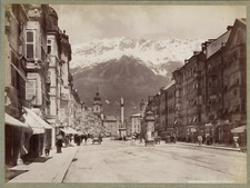 Österreich, Innsbruck, Theresien-Strasse vintage albumen print albumen print picture