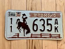 1982 Wyoming License Plate picture