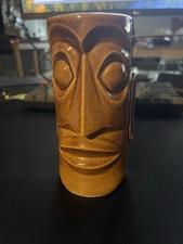 Vintage Otagiri OMC Bug Eyed Moai Tiki Mug Brown Ceramic Japan Polynesian picture