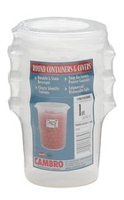 Cambro 1-Quart Round Food-Storage Container with Lid, Set of 3 picture