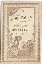 ROCHESTER PENNSYLVANIA PA. Vintage Old Cabinet Photo of Woman D.G. COFFEE Camera picture
