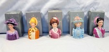 Vintage Avon American Fashion Porcelain Thimbles Set of 5 1980s Original NIB  picture
