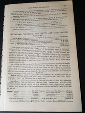1886 train report CLEVELAND COLUMBUS CINCINNATI & INDIANAPOLIS RAILROAD Ohio picture