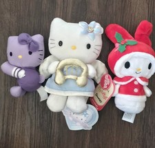 Sanrio Vintage Hello Kitty Plush Lot Of 3 Rare Angel With Harp picture