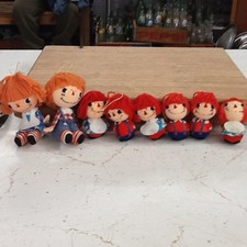 Vtg Raggedy Ann & Andy Christmas Tree Ornaments Felt Foam Yarn 1960s Japan Lot 8 picture