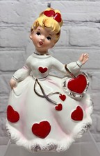 Vintage Relpo Valentine Heart Girl Planter Heart Purse A-1840 picture