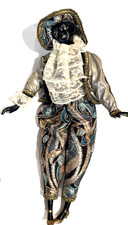 RARE 1940-60s Vintage African American fashion doll beaded hat elaborate costume picture