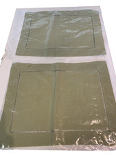 NWT TRILLIUM Placemats Set of 2 Mint Olive Green Vintage Cotton Linen 15