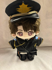 Animation Bear Plush Doll, Brown Hair, Black Uniform Outfit Hat, With Clothes picture