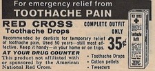 Vintage 1970 Red Cross Toothache Drops Print Ad American Red Cross u picture