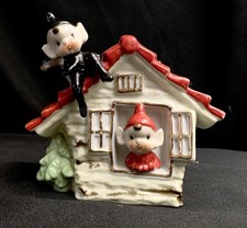 PIXIE ELF House Planter Christmas 1950s Japan Vintage NAPCO NORCREST HOLT HOWARD picture