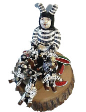 Koshari Storyteller Clay Figurine Mother & 8 Children Native American Vintage picture