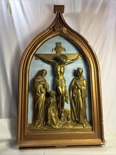 Large Church Size 12th Stations 0f the Cross in Plaster Gold picture
