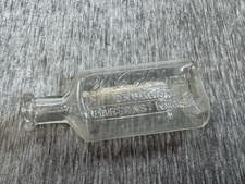 Vintage W C Holmes Druggist Medicine Bottle Parsons Kansas Clear Glass Embossed picture