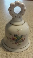 Enesco Vintage Bluebird Bell. Elegant. White With Gold Accents. picture