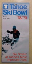 Tahoe Ski Bowl Trail Map 1978-79 Visitor Guide Fold Out Map Vintage Advertising  picture