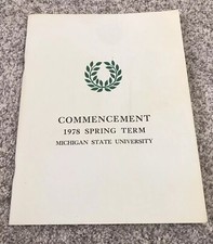 1978 Michigan state University Commencement Vtg Graduation Program detailed Book picture