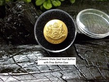 Old Rare Vintage Antique War Relic Delaware State Seal Button Free Display Case picture