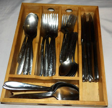 ONEIDA Smooth Heavy 42pcs 18/10 Stainless Flatware KNIVES Salad FORKS Spoon picture