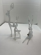 Vtg Silvestri Frosted Glass Art Reindeer  9.5