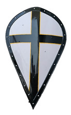 Medieval Collectible Templar white 18 Gauge Knight Cross Armor Shield Replica picture