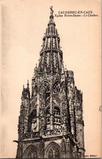 Caudebec-en-Caux Notre-Dame Church Bell Tower Vintage Postcard picture