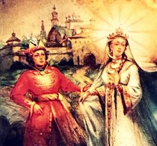 VTG FEDESKINO RUSSIAN Hand Painted Papier-Mâché LACQUERWARE HINGED Jewelry BOX picture