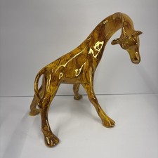 Beautifully Handcrafted Ceramic Giraffe Yellow & Gold Glazed One Of A Kind picture