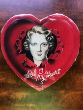 WONDERFUL PAL O MY HEART VALENTINE'S DAY CHOCOLATE CANDY BOX EMPTY  1920'S/30'S picture