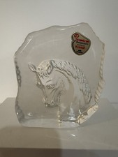Vintage Joska Crystal Horse Paperweight West German Bodenmais Glass picture