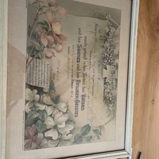 Antique 1902 German Christian Marriage Wedding Certificate OOAK 12x16  picture