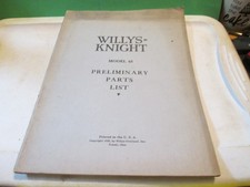 1925 WILLYS-KNIGHT Preliminary Parts List Model 65 CATALOG BOOKLET picture