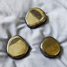 Lot of 3 Large Black Polished Magnetic Hematite Rocks. picture