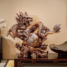 FUNSXBUG X-Large 15.5 INCH Chinese Feng Shui Dragon Statue Sculpture Figurine... picture