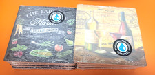 9 PC. CERAMIC COASTERS RUSTIC VEGGIES AND AGED IN OAK BRAND NEW 4