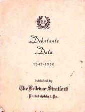 1949 Debutante Data Philadelphia PA Social Register Booklet Bellevue-Stratford picture