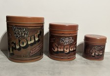 Vintage 1970s Ballonoff Canister Set Flour Sugar Coffee Tea Nesting Tins Made US picture
