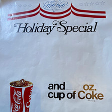 Lot of 5 Coca-Cola 1776-1976 Holiday Special Original Soda Menu Print, 1976 picture
