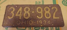 1930 And 1934 Ohio License Plates picture