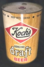 Vintage Koch's Draft Beer Advertising Tin Keg Beer Can, Bar Decor Display picture