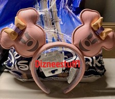 NEW 2026 Disney Parks Halloween Minnie Mouse Pink PASTEL Pumpkin Ears Headband picture