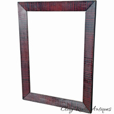 antique 19th century folk art frame original red paint decoration softwood PA picture